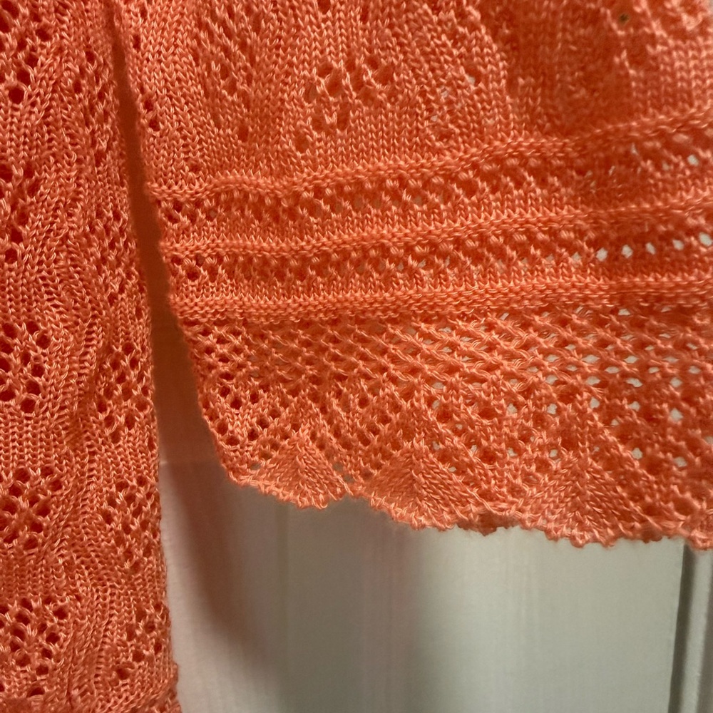 Chic Open-Front Coral Cardigan - Picture 4 of 6